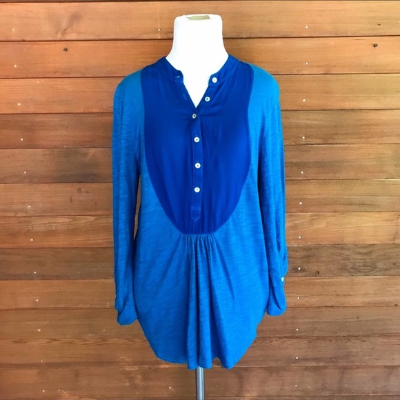 Anthropologie Tops - Anthropologie Meadow Rue Royal Blue Shirt, XS.